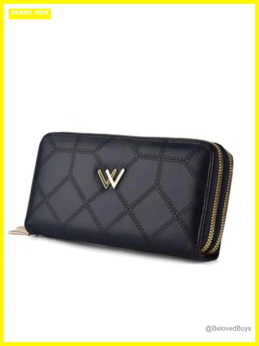 Large Capacity Double Zip Wallet with Detachable Strap - Faux Leather
